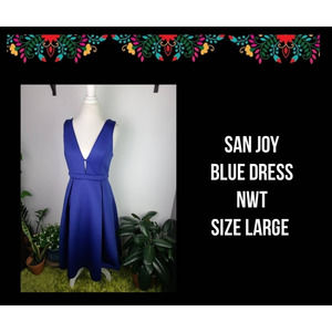 NWT | SAN JOY | DEEP V-NECK DRESS